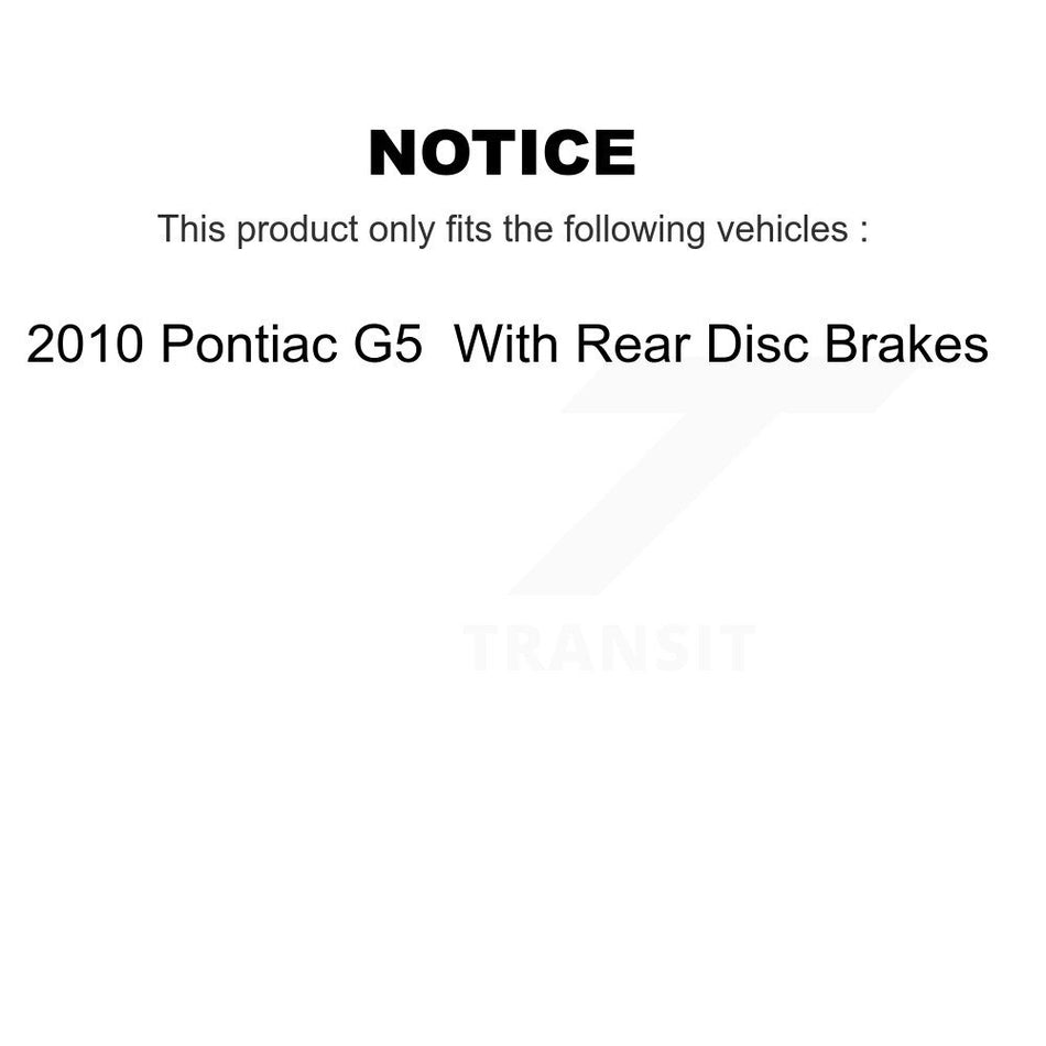 Front Rear Coated Brake Rotor & Ceramic Pad Kit For 2010 Pontiac G5 With Disc Brakes KGT-100611