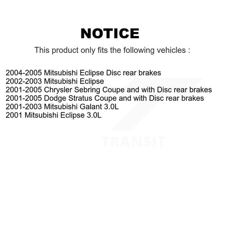 Front Rear Coat Brake Rotor Ceramic Pad Kit For Chrysler Sebring Mitsubishi Eclipse Dodge KGT-100746