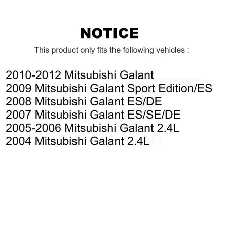 Front Rear Coated Disc Brake Rotors And Ceramic Pads Kit For Mitsubishi Galant KGT-100747