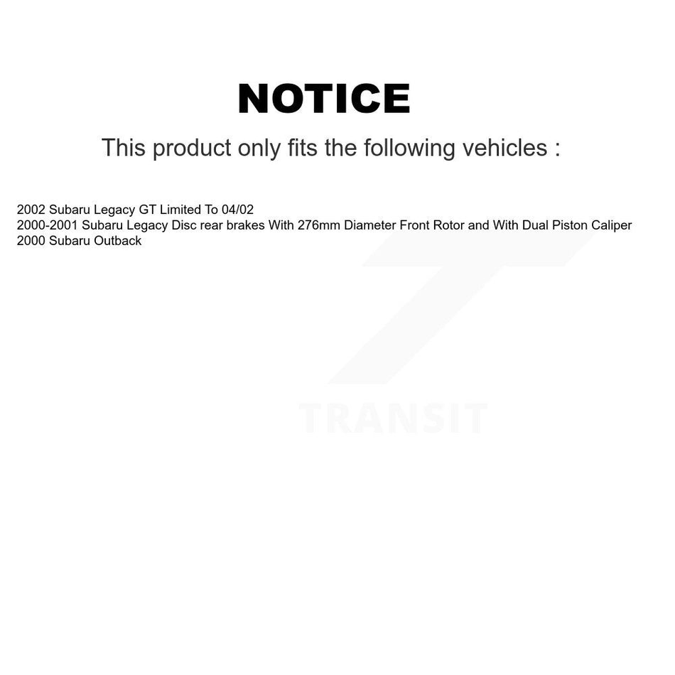 Front Rear Coated Disc Brake Rotors And Ceramic Pads Kit For Subaru Legacy Outback KGT-100829