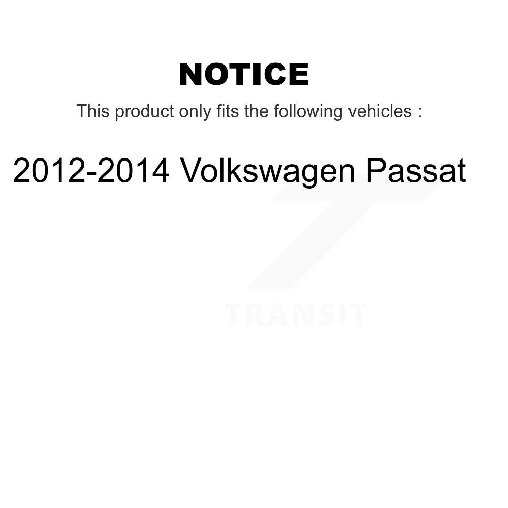 Front Rear Coated Disc Brake Rotors And Ceramic Pads Kit For 2012-2014 Volkswagen Passat KGT-100990