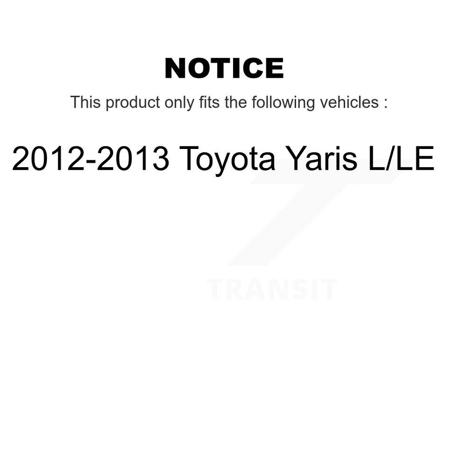 Front Rear Coated Disc Brake Rotors And Ceramic Pads Kit For 2012-2013 Toyota Yaris L LE KGT-101037