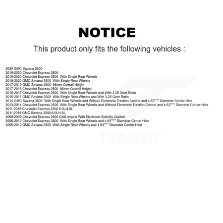Rear Coated Disc Brake Rotor & Ceramic Pad Kit For GMC Chevrolet Savana 3500 2500 Express KGT-101305