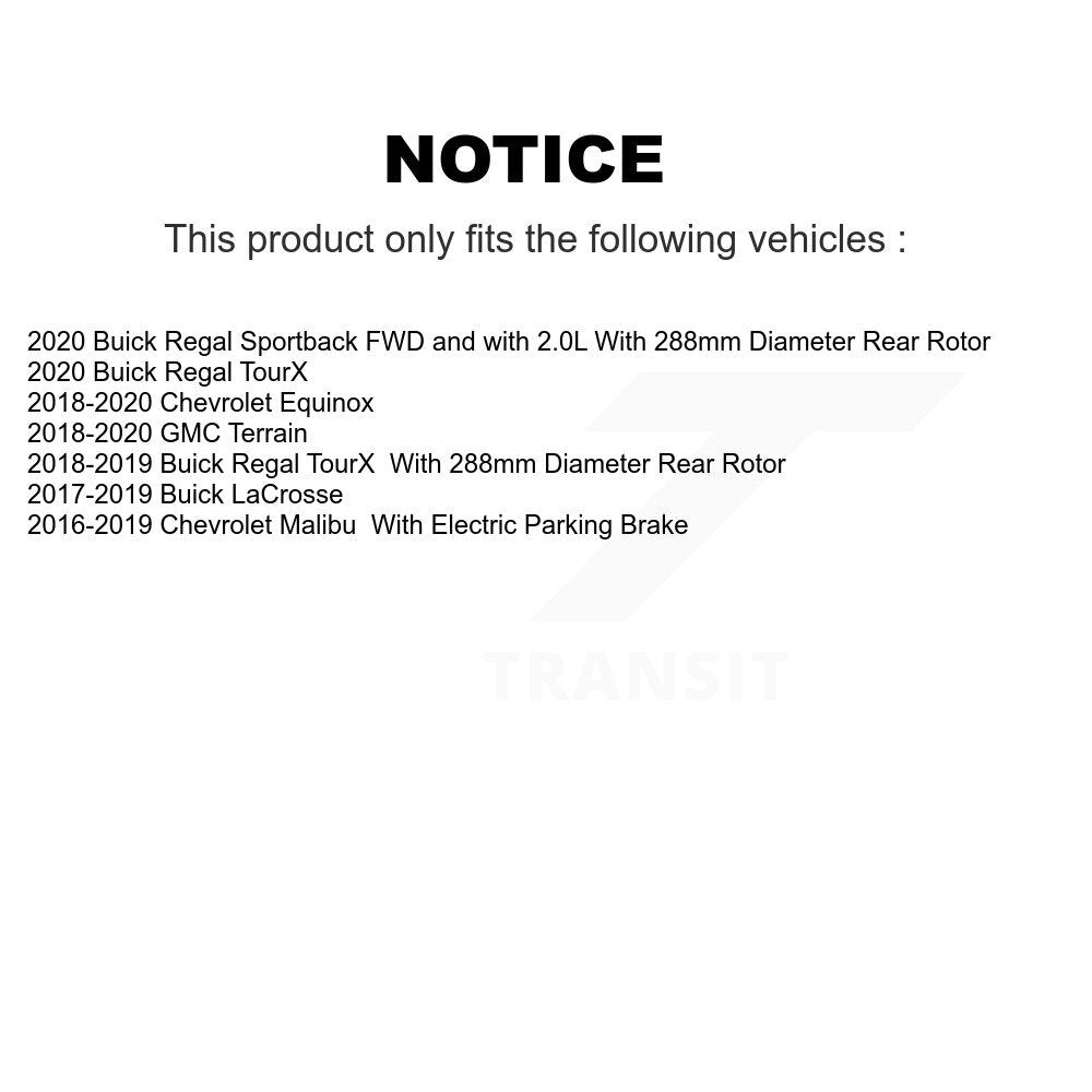 Rear Coat Disc Brake Rotor Ceramic Pad Kit For Chevrolet Equinox GMC Terrain Malibu Buick KGT-101334
