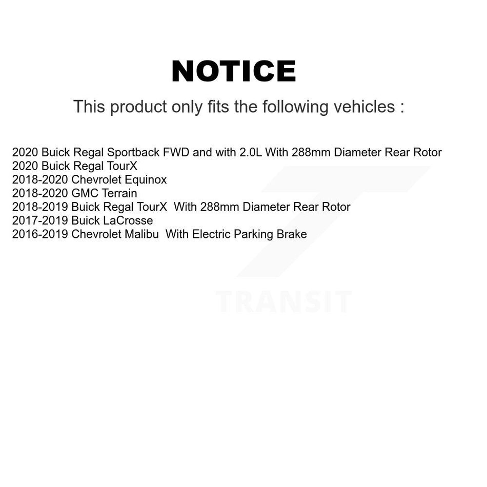 Rear Coat Disc Brake Rotor Ceramic Pad Kit For Chevrolet Equinox GMC Terrain Malibu Buick KGT-101334