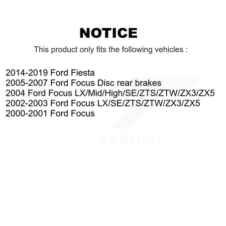 Rear Coated Disc Brake Rotors And Ceramic Pads Kit For Ford Focus Fiesta KGT-101347