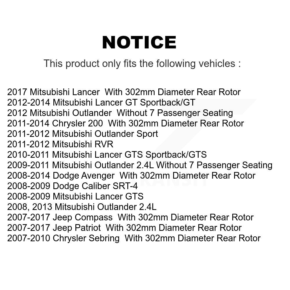 Rear Coat Brake Rotor Ceramic Pad Kit For Mitsubishi Jeep Lancer Patriot Chrysler Compass KGT-101408
