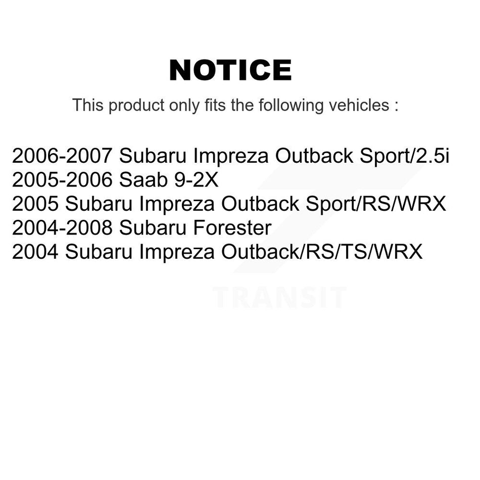 Rear Coated Disc Brake Rotors And Ceramic Pads Kit For Subaru Impreza Forester Saab 9-2X KGT-101427