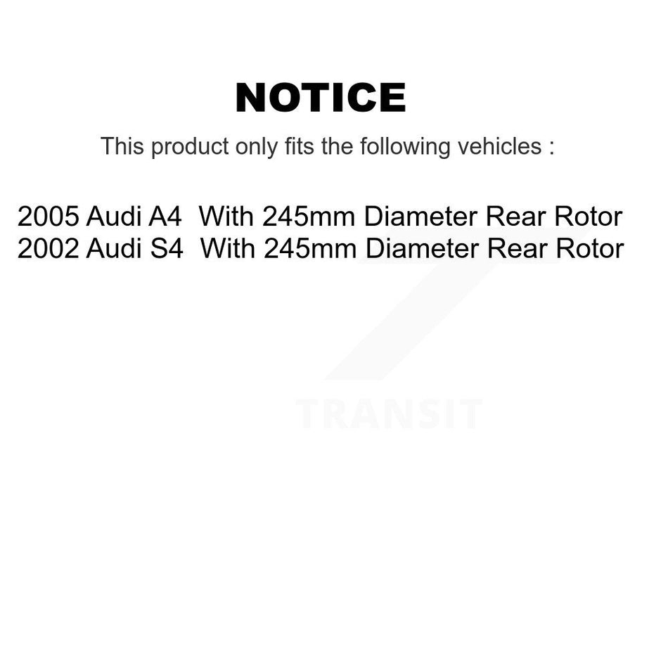 Rear Coat Disc Brake Rotors Ceramic Pad Kit For Audi A4 S4 With 245mm Diameter Rotor KGT-101438