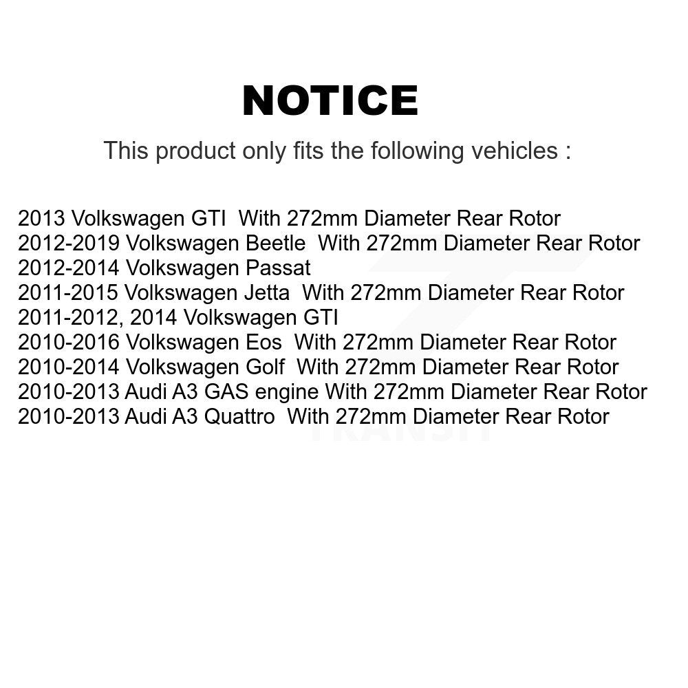 Rear Coat Brake Rotors Ceramic Pad Kit For Volkswagen Jetta Golf Beetle Passat GTI Eos A3 KGT-101612