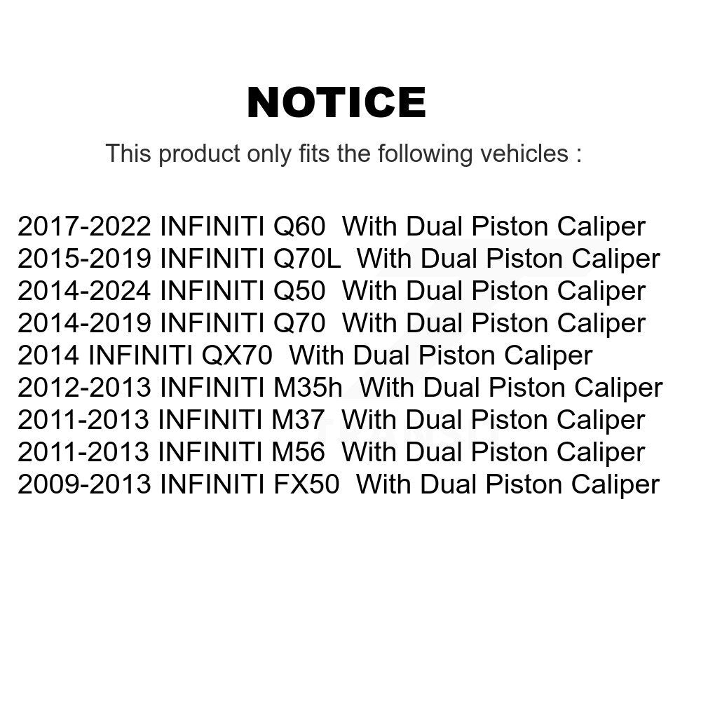 Rear Coated Brake Rotor & Ceramic Pad Kit For INFINITI Q50 Q60 M37 FX50 QX70 Q70 Q70L M56 KGT-101630