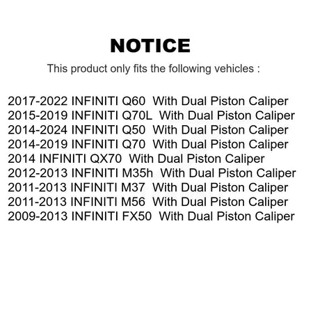 Rear Coated Brake Rotor & Ceramic Pad Kit For INFINITI Q50 Q60 M37 FX50 QX70 Q70 Q70L M56 KGT-101630