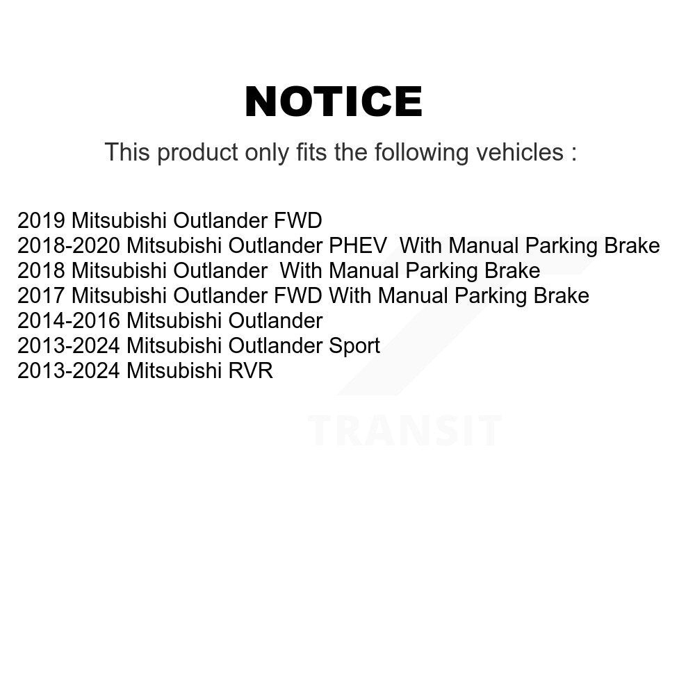 Rear Coated Disc Brake Rotors And Ceramic Pad Kit For Mitsubishi RVR Outlander PHEV Sport KGT-101651