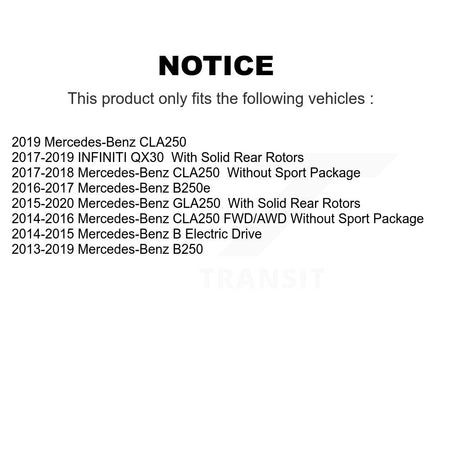 Rear Coat Brake Rotors Ceramic Pad Kit For Mercedes-Benz GLA250 CLA250 B250 INFINITI QX30 KGT-101656