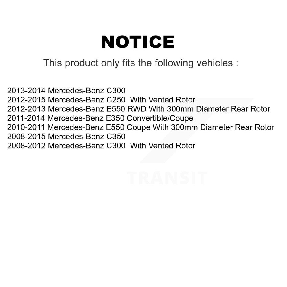 Rear Coated Disc Brake Rotor & Ceramic Pad Kit For Mercedes-Benz C300 C350 E350 C250 E550 KGT-101657