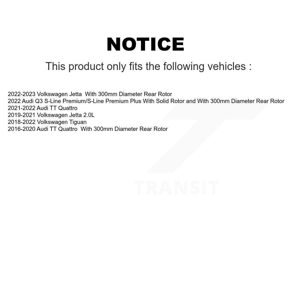 Rear Coat Disc Brake Rotor Ceramic Pad Kit For Volkswagen Tiguan Jetta Audi Q3 TT Quattro KGT-101946