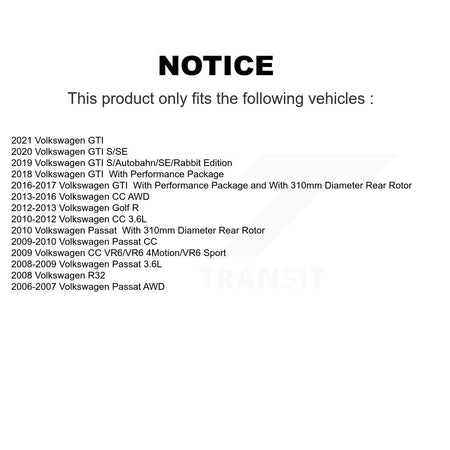 Rear Coated Disc Brake Rotors And Ceramic Pad Kit For Volkswagen GTI Passat CC Golf R R32 KGT-102205