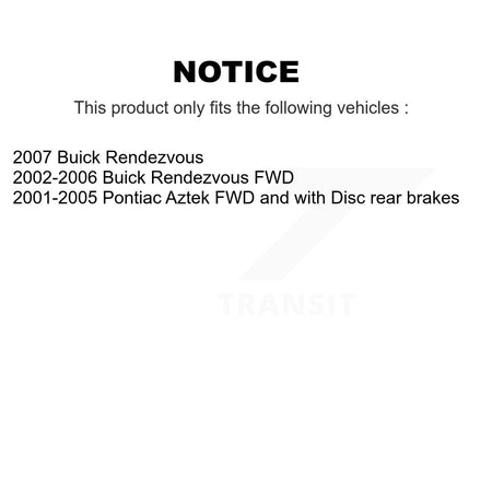 Front Rear Coated Disc Brake Rotor And Ceramic Pad Kit For Buick Rendezvous Pontiac Aztek KGT-102309