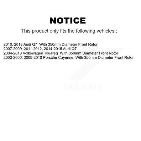 Front Coated Brake Rotor & Ceramic Pad Kit For Audi Q7 Porsche Cayenne Volkswagen Touareg KGT-102437
