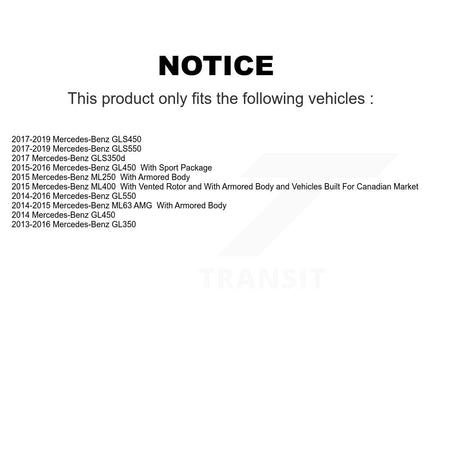 Rear Coated Brake Rotor Ceramic Pad Kit For Mercedes-Benz GL350 GLS450 ML400 GLS550 GL550 KGT-102685