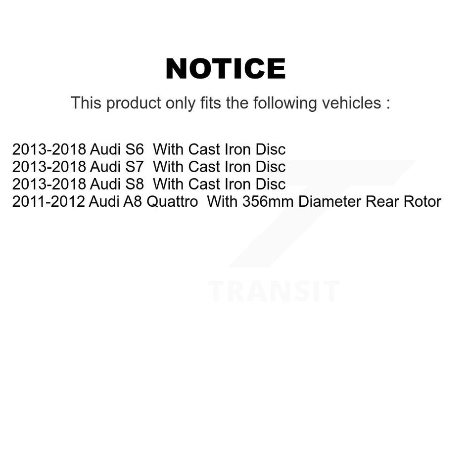 Rear Coated Disc Brake Rotors And Ceramic Pads Kit For Audi S6 S7 A8 Quattro S8 KGT-102694