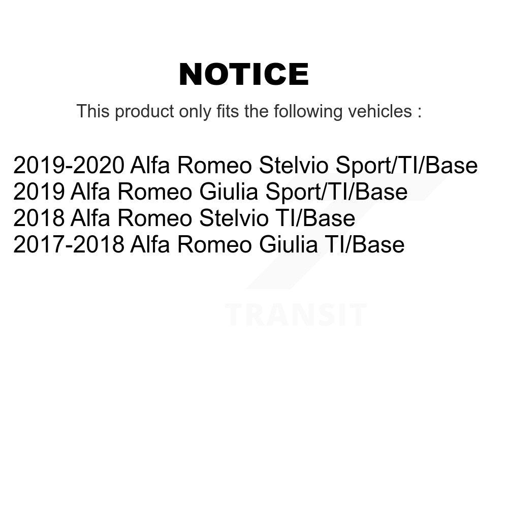 Rear Coated Disc Brake Rotors And Ceramic Pads Kit For Alfa Romeo Stelvio Giulia KGT-103273