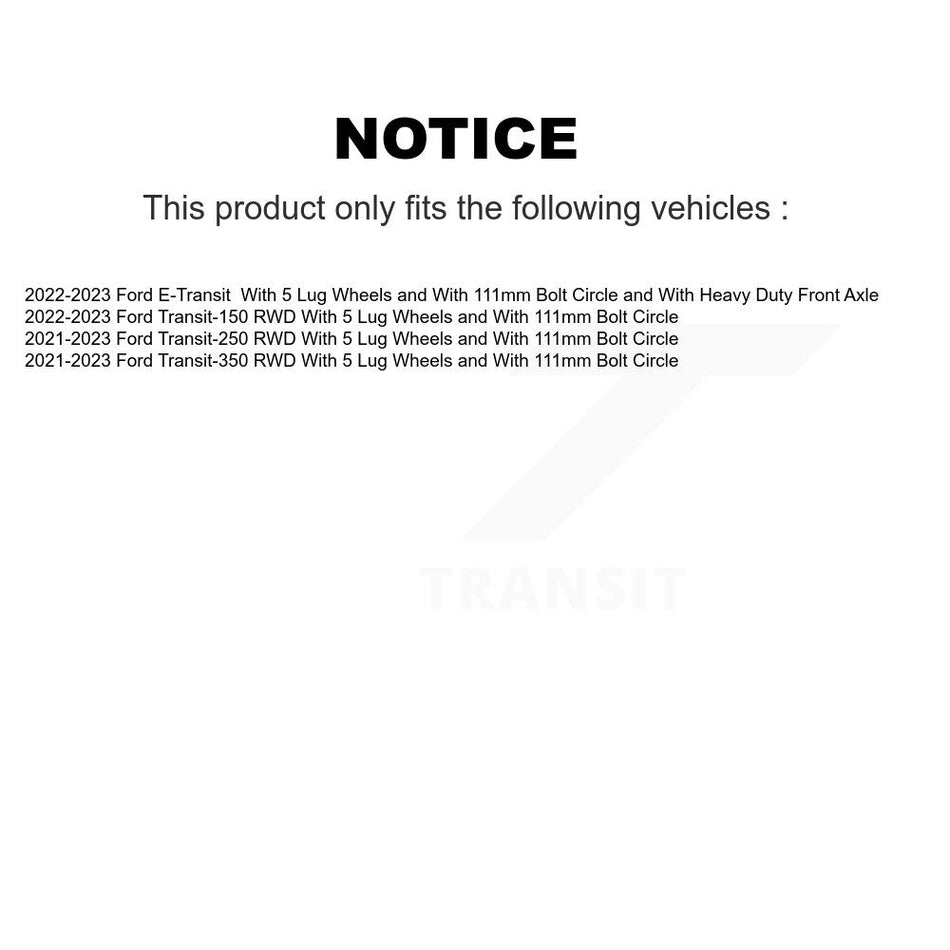 Front Coated Disc Brake Rotors Ceramic Pad Kit For Ford Transit-250 Transit-350 E-Transit KGT-103441