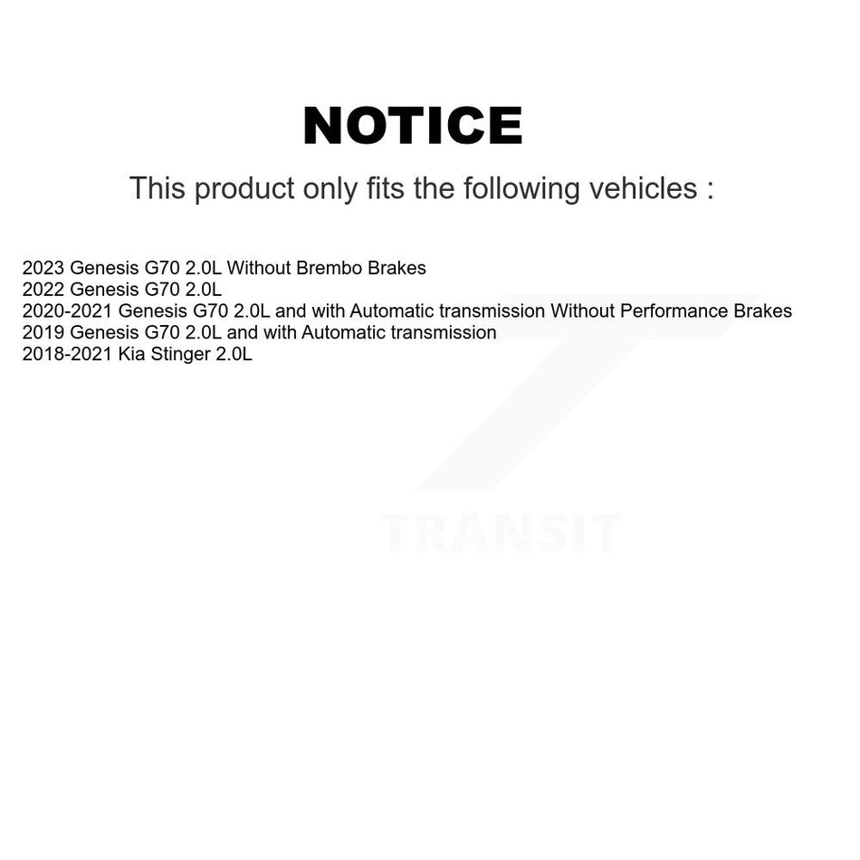 Rear Coated Disc Brake Rotors And Ceramic Pads Kit For Genesis G70 Kia Stinger KGT-103517