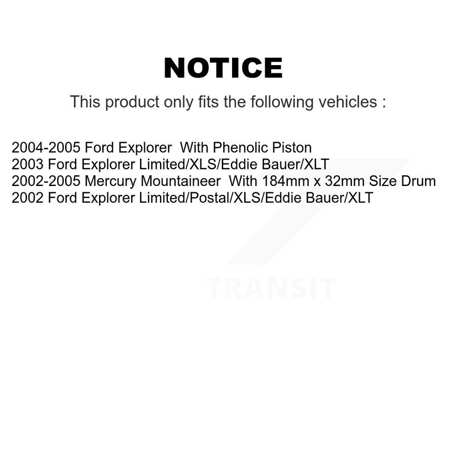 Rear Disc Coated Rotors Ceramic Pads & Parking Brake Shoes Kit For Ford Explorer Mercury KGT-103742