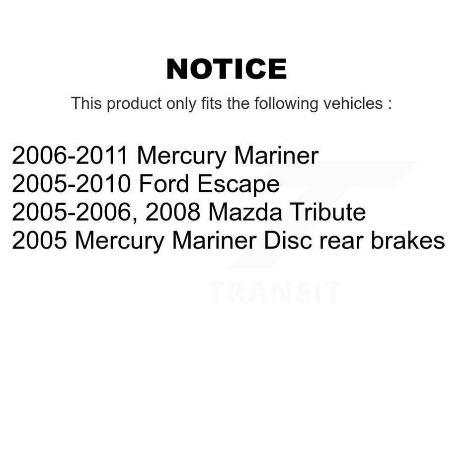 Rear Disc Coated Rotors Ceramic Pads And Parking Shoes Kit For Ford Escape Mazda Tribute KGT-103840