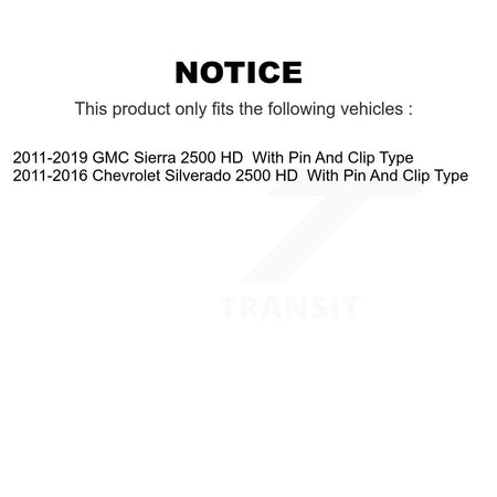 Rear Disc Coated Rotors Ceramic Pads Parking Shoes & Hardware Kit For GMC Sierra 2500 HD KGT-104108