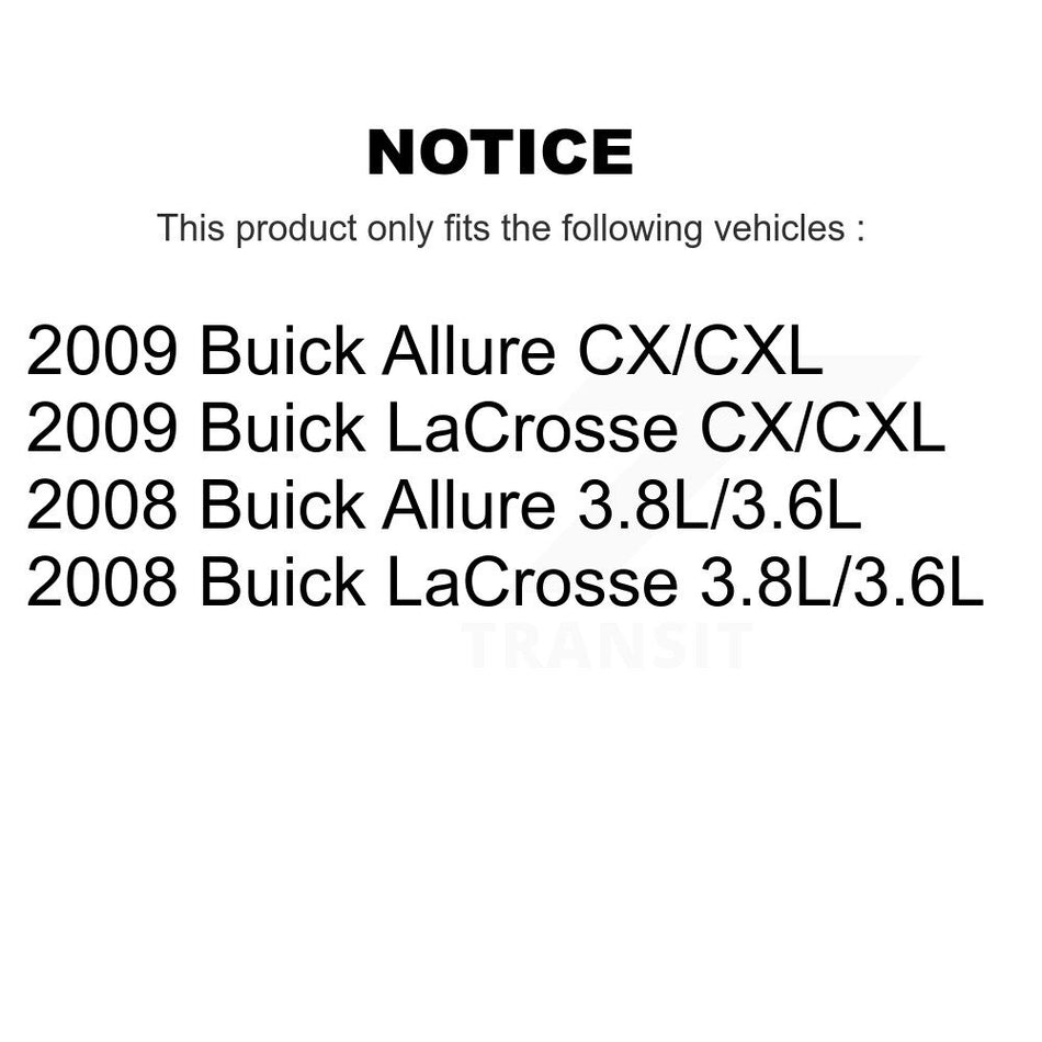 Rear Disc Coated Rotors Ceramic Pads Parking Shoes Hardware Kit For Buick LaCrosse Allure KGT-104574