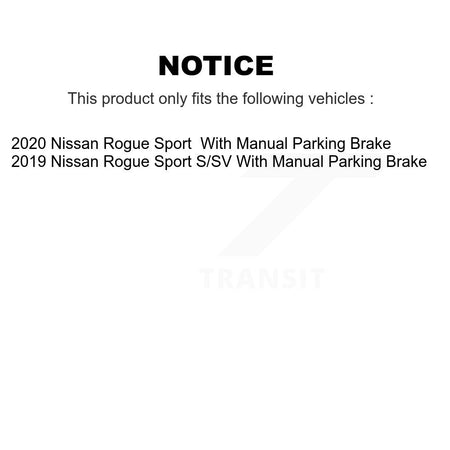 Rear Disc Coated Rotors Ceramic Pads Parking Shoes & Hardware Kit For Nissan Rogue Sport KGT-104582