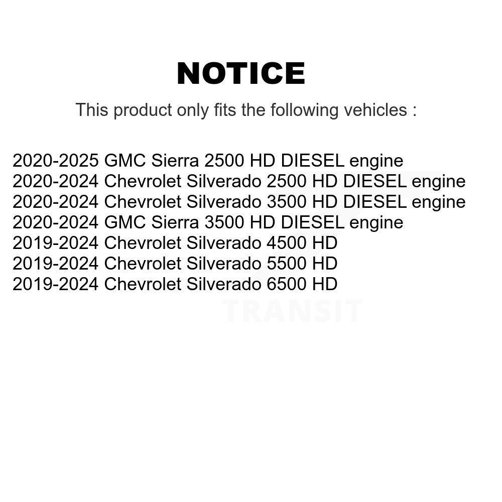 Engine Oil Filter (2 Pack) For GMC Chevrolet Sierra 2500 HD Silverado 3500 4500 5500 6500 KLO-100283
