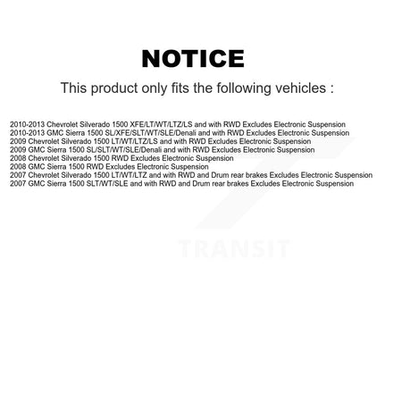 Front Disc Rotor Brake Pad Bearing Arm Suspension Kit (15Pc) For GMC Sierra 1500 Chevrolet KM-100065