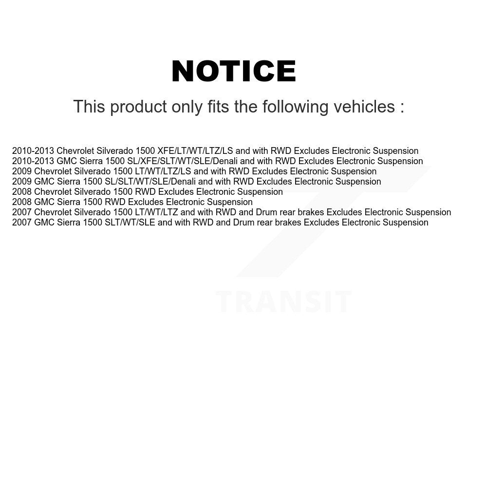 Front Disc Rotor Brake Pad Bearing Arm Suspension Kit (15Pc) For GMC Sierra 1500 Chevrolet KM-100163