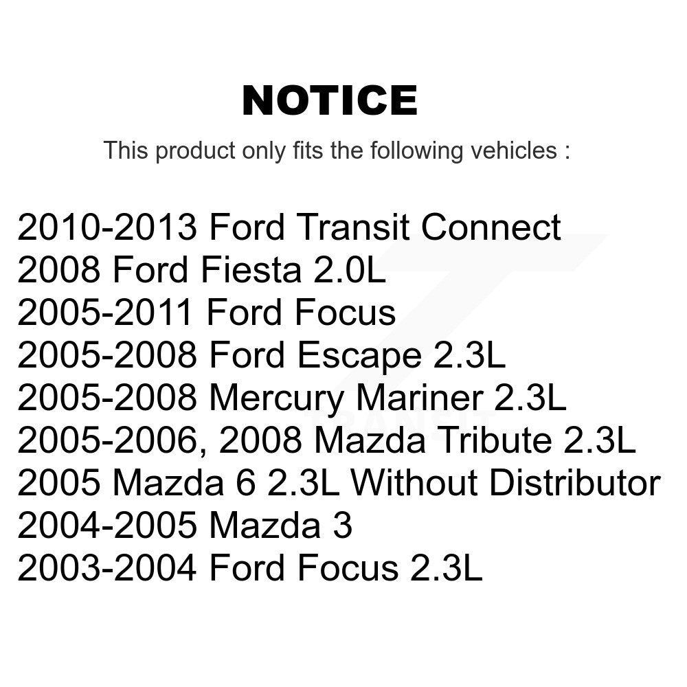 Ignition Coil (2 Pack) For Ford Focus Escape Mazda Transit Connect 3 Tribute 6 Mercury KMP-100034