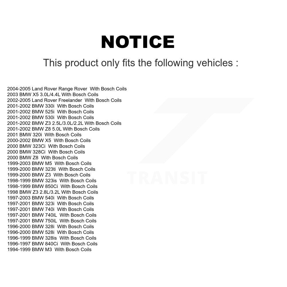 Ignition Coil (4 Pack) For BMW Z3 X5 328i 540i 323i 528i 323Ci 330i M3 M5 530i 328is Land KMP-100438