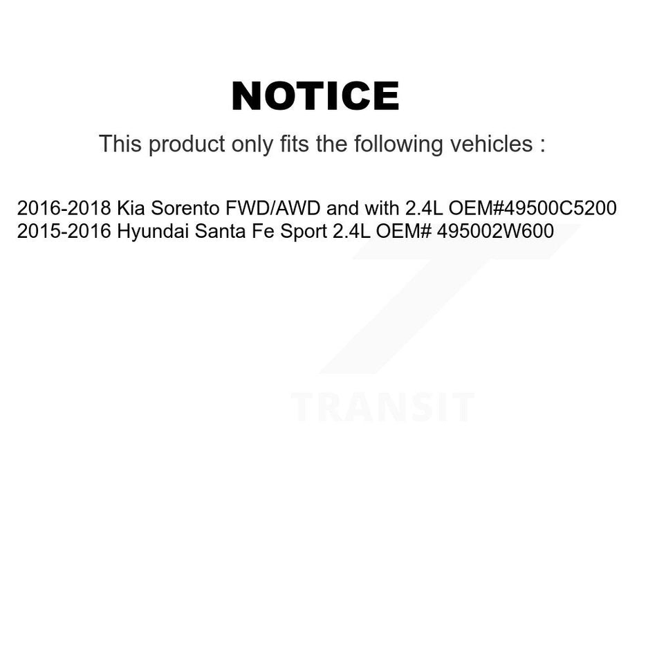 Front Left CV Axle Drive Shaft And Hub Bearing Kit For Kia Sorento Hyundai Santa Fe Sport KN7-100057