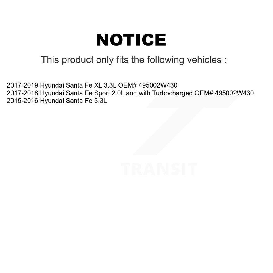 Front Left CV Axle Drive Shaft And Hub Bearing Assembly Kit For Hyundai Santa Fe XL 3.3L KN7-100058