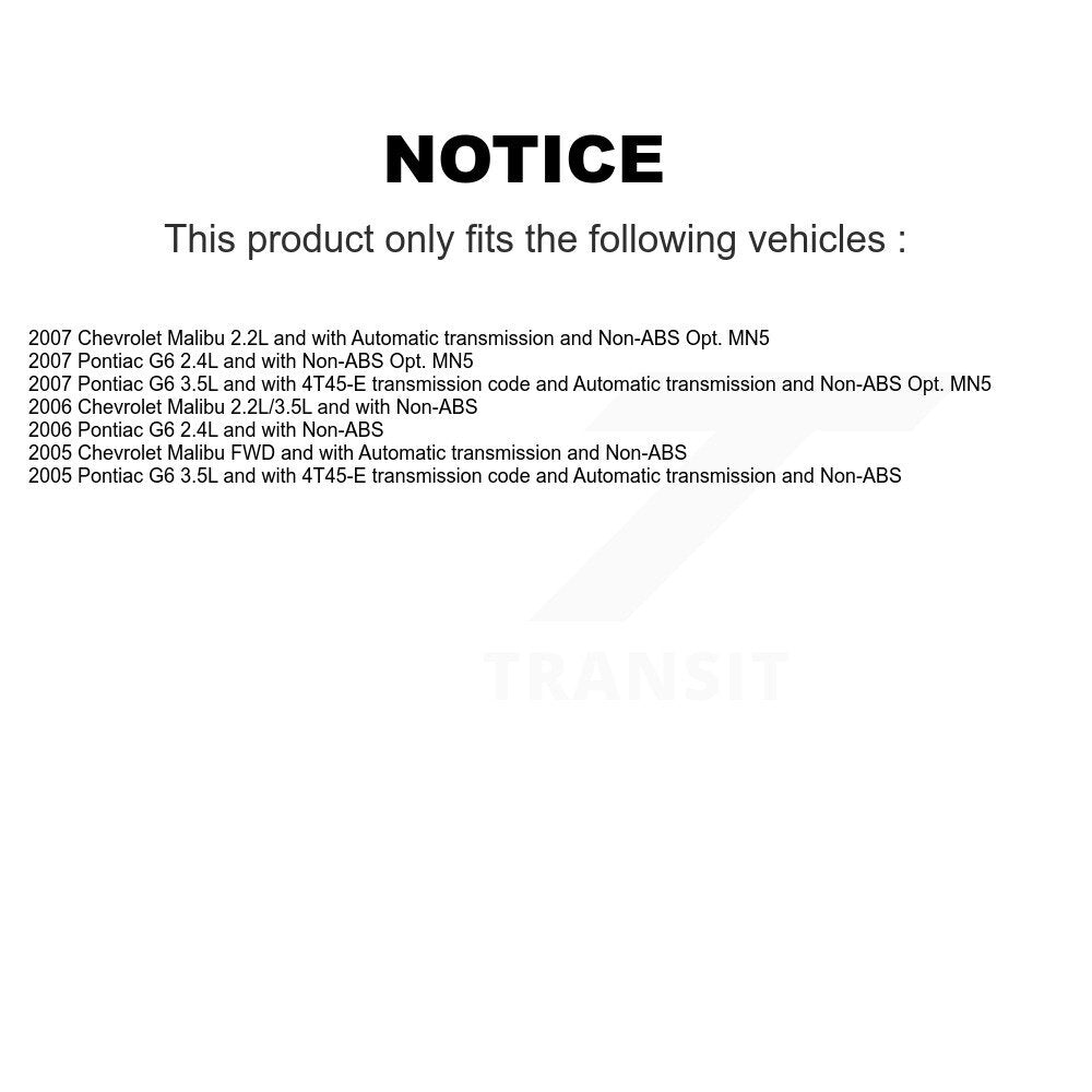 Front Left CV Axle Drive Shaft And Wheel Hub Bearing Kit For Chevrolet Malibu Pontiac G6 KN7-100073
