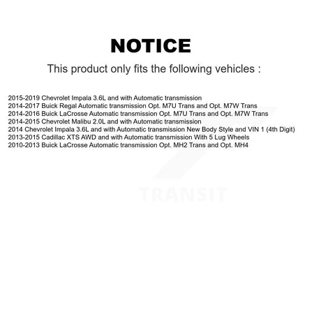 Front Left CV Axle Shaft Bearing Kit For Chevrolet Malibu Impala Buick LaCrosse Regal XTS KN7-100075