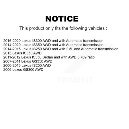 Front Left CV Axle Drive Shaft And Bearing Kit For Lexus IS250 IS300 IS350 GS350 GS300 KN7-100142