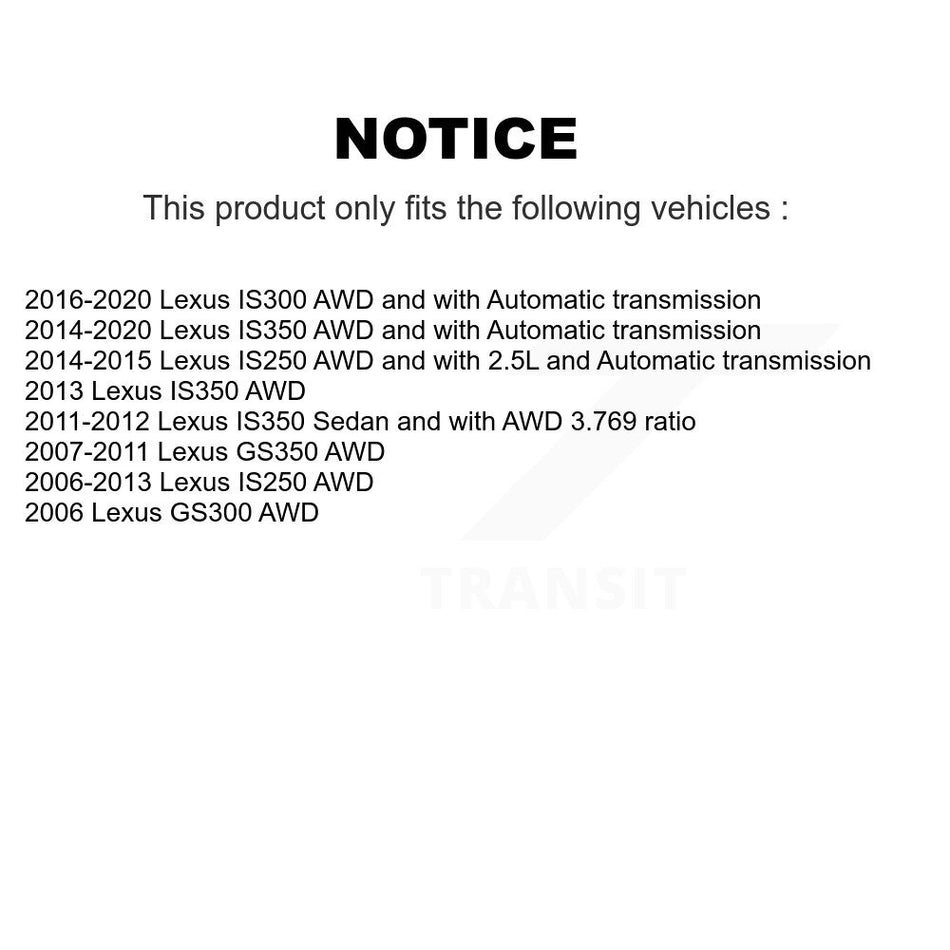 Front Left CV Axle Drive Shaft And Bearing Kit For Lexus IS250 IS300 IS350 GS350 GS300 KN7-100142