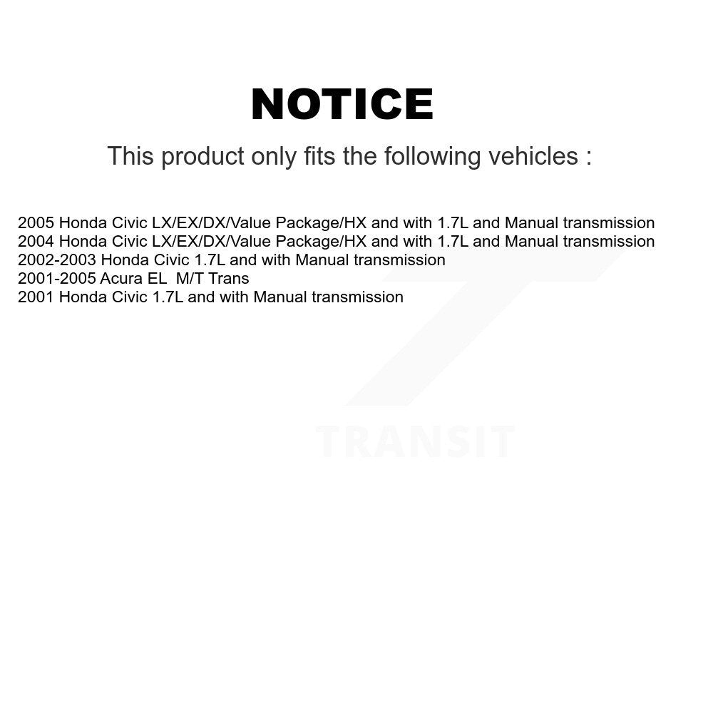 Front Left CV Axle Drive Shaft Complete Assembly And Bearing Kit For Honda Civic Acura EL KN7-100149