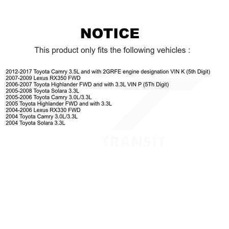 Front Left CV Axle And Bearing Kit For Toyota Camry Lexus RX350 RX330 Highlander Solara KN7-100155