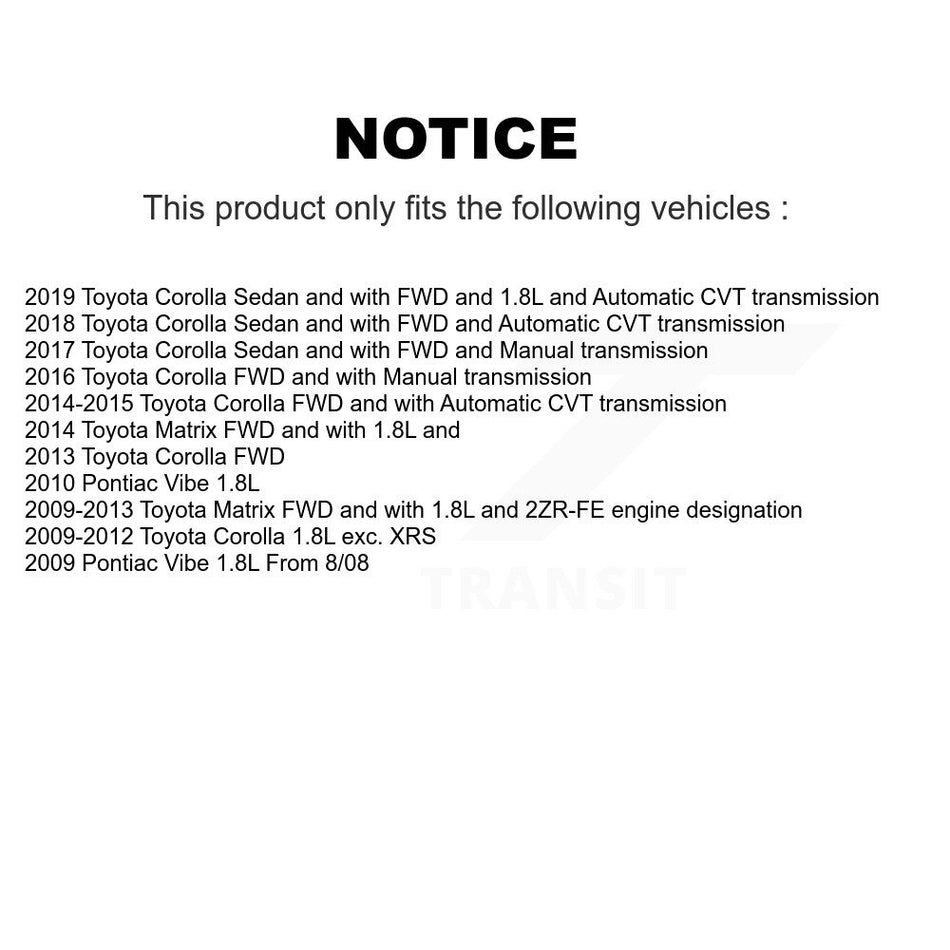Front Left CV Axle Drive Shaft And Bearing Kit For Toyota Corolla Matrix Pontiac Vibe KN7-100159