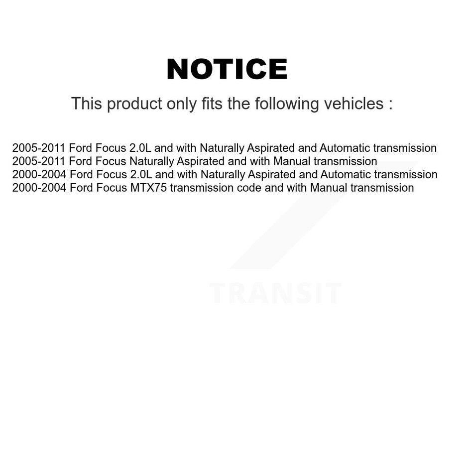 Front Left CV Axle Drive Shaft Complete Assembly And Wheel Bearing Kit For Ford Focus KN7-100199