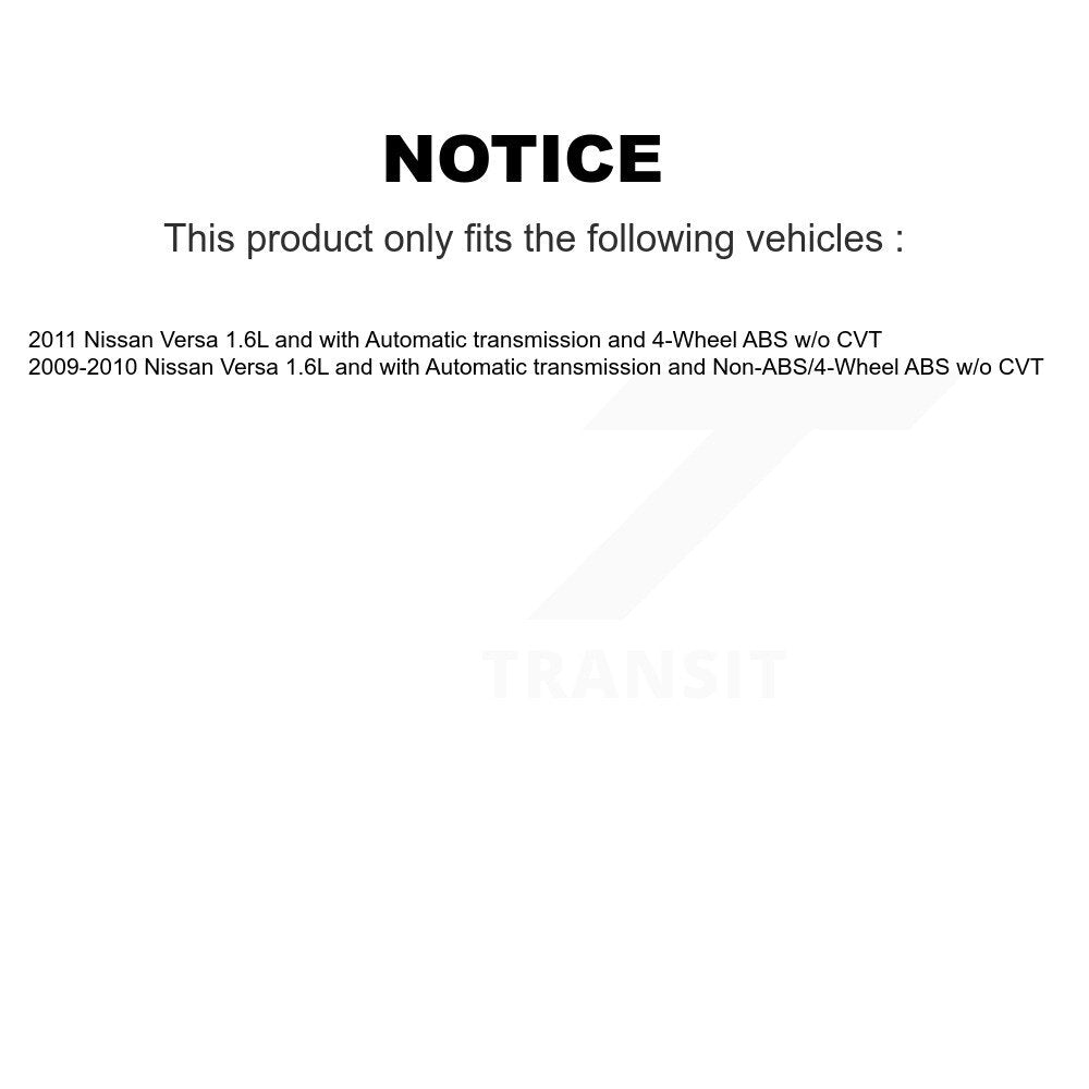 Front Right CV Axle Drive Shaft And Hub Bearing Assembly Kit For Nissan Versa w o CVT KN7-100251