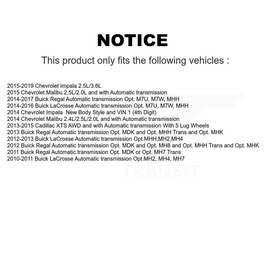 Front Right CV Axle Shaft & Bearing Kit For Chevrolet Buick Malibu Impala LaCrosse Regal KN7-100332